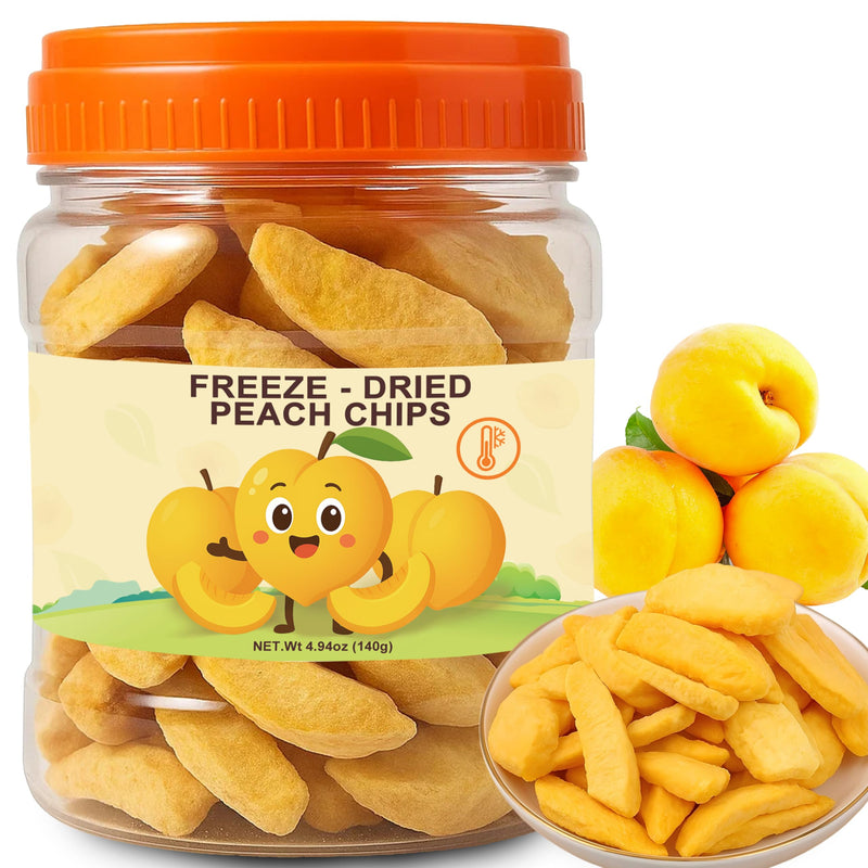 4.94 oz Freeze Dried Yellow Peach Chips, Crispy Freeze-Dried Peaches Fruit, Low-Calorie & High in Dietary Fiber, Kids’ Fruit Treat – Perfect for Desserts, Yogurt, Cereal, and Smoothies