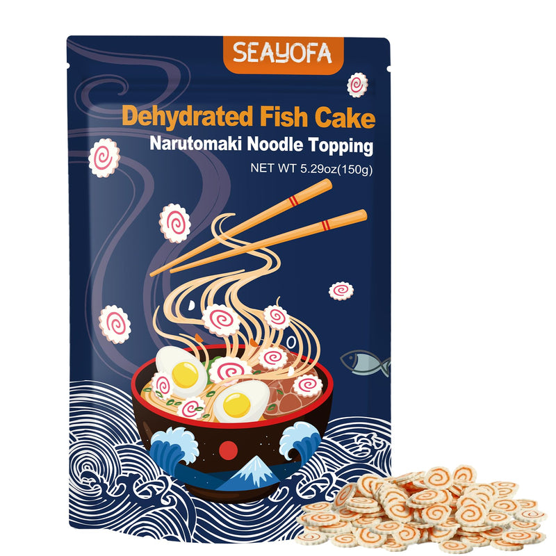 5.3oz Freeze Dried Narutomaki Fish Cake - Japanese Ramen Toppings for Instant Noodles, Udon, Soup, Camping Food & Emergency Supplies, Authentic Asian Cuisine