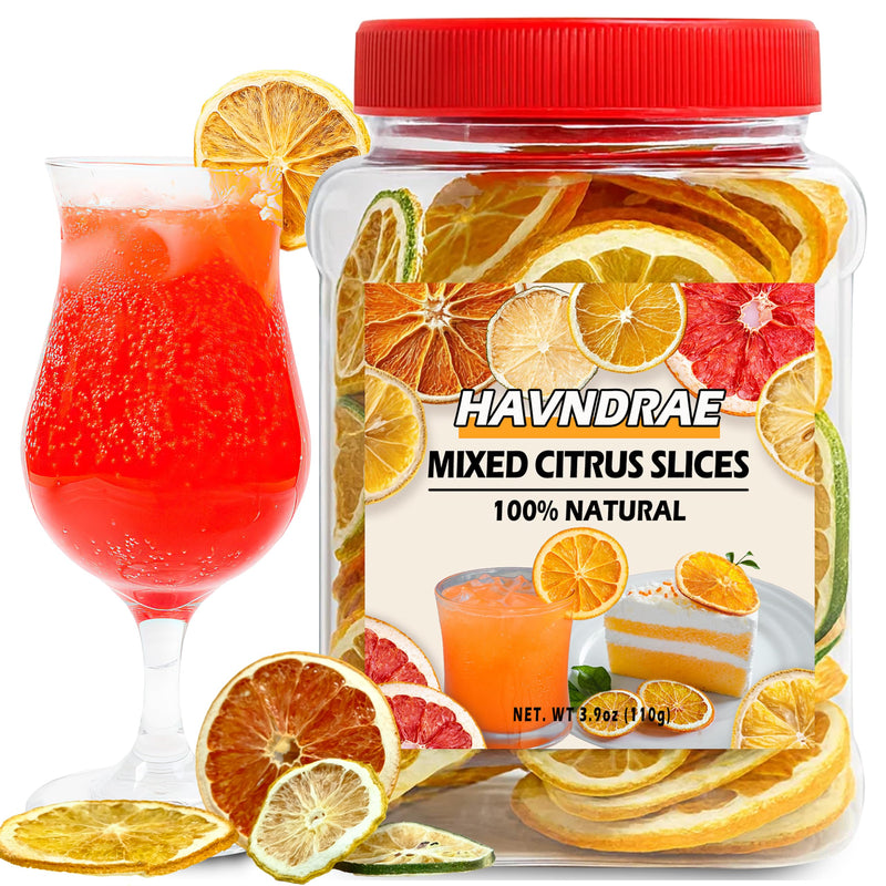 70+ Mixed Dried Citrus Slices – 4 Varieties of Dehydrated Citrus Including Dried Orange, Lemon, Lime & Grapefruit – For Cocktail Garnishing, Wreaths, Tea & Cakes