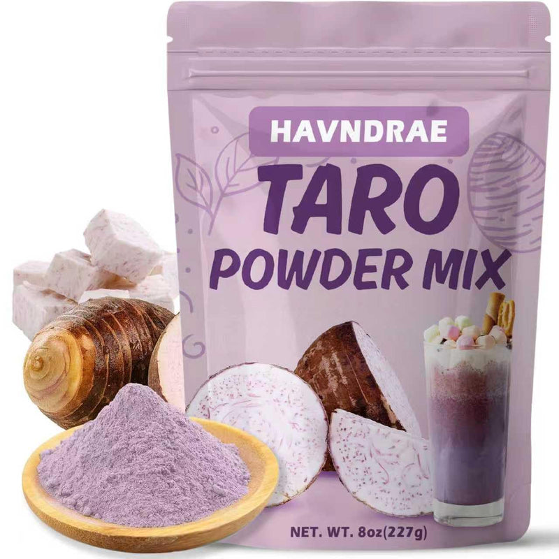 8 OZ Taro Yam Powder Mix Milk Tea, Instant Purple Taro Milk Tea Powder for Purple Food Coloring, Latte, Milkshake – Great Flavor for Cooking, Baking, Smoothies, and Drinks