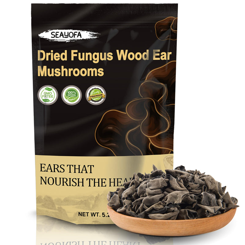 5.29oz Dried Black Fungus – Premium Wood Ear Mushrooms, All-Natural, Vegan, Gluten-Free, Ideal for Asian Cuisine, Stir-Fries, Soups, Salads, Cold Dishes