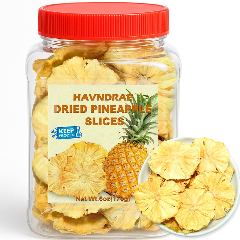 6oz Dried Pineapple Slices, Natural Dehydrated Pineapple Slices for Cocktail Garnish Decor, Baking Tea & Dried Fruit Snack– No Sugar Added, Sulfur-Free Edible Pineapple Flowers