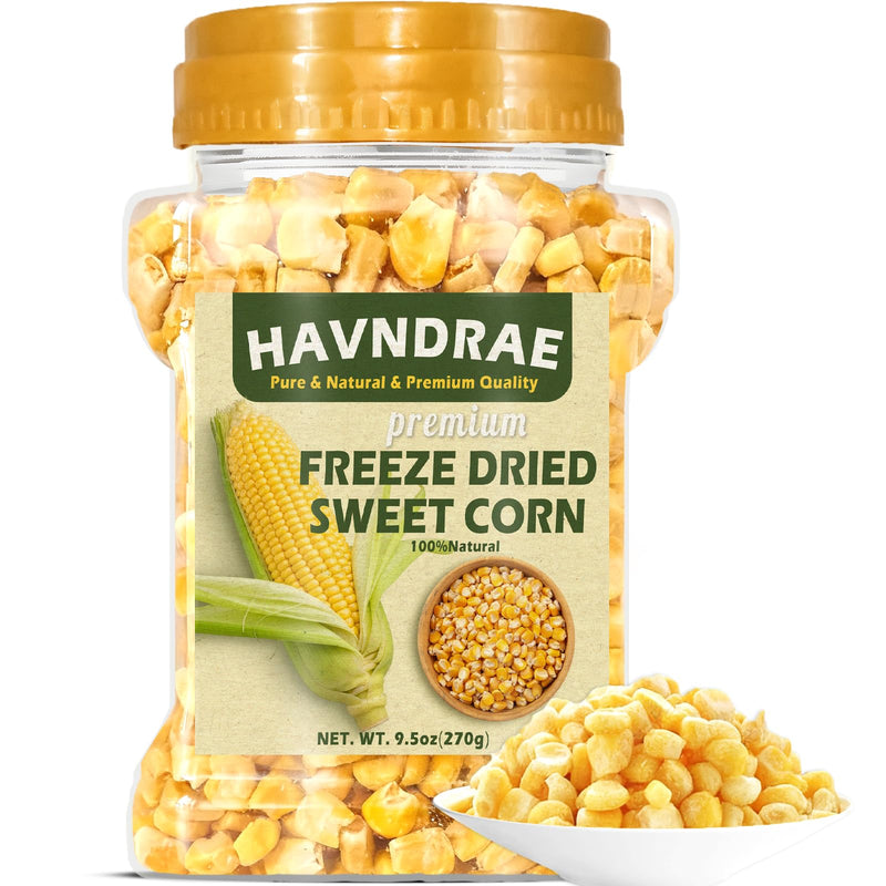 9.5oz Freeze Dried Sweet Corn Kernels – Super Sweet Dehydrated Yellow Corn, Single-Ingredient Vegan Dried Vegetable for Salad, Soup, Stew – Kosher Food for Everyday Meals and Camping